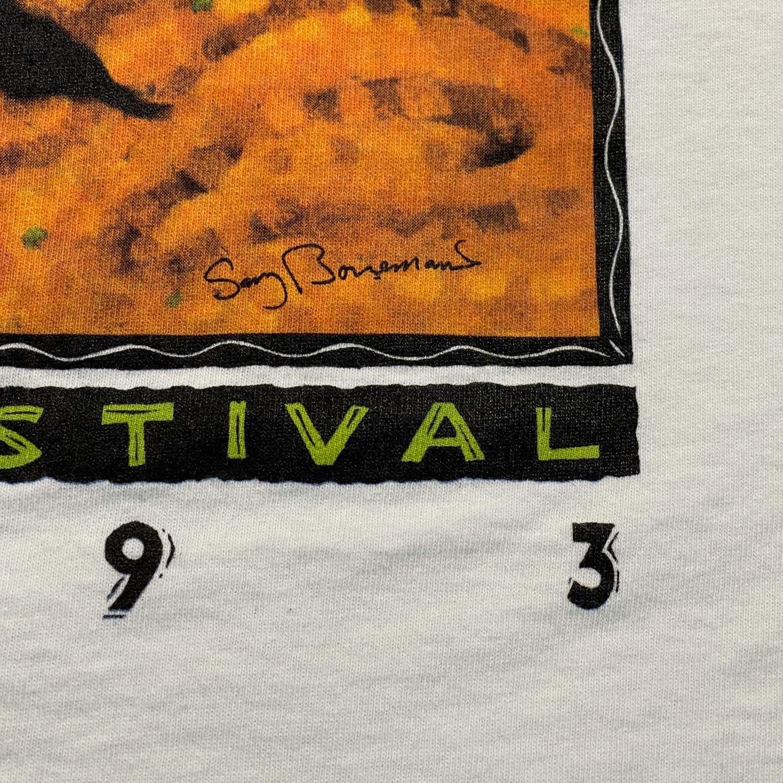 Vintage 1993 Chicago Jazz Music Festival Art Shirt Medium 19×28 Saxophone