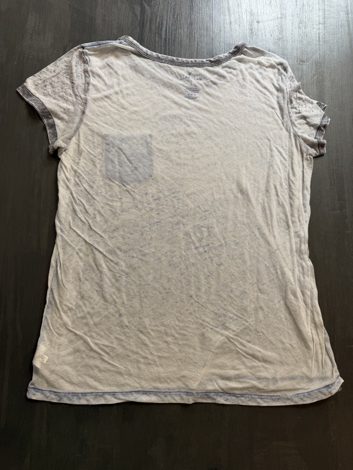 American Eagle Ultimate Tee Gray Acid Wash Pocket T-Shirt Women’s Medium