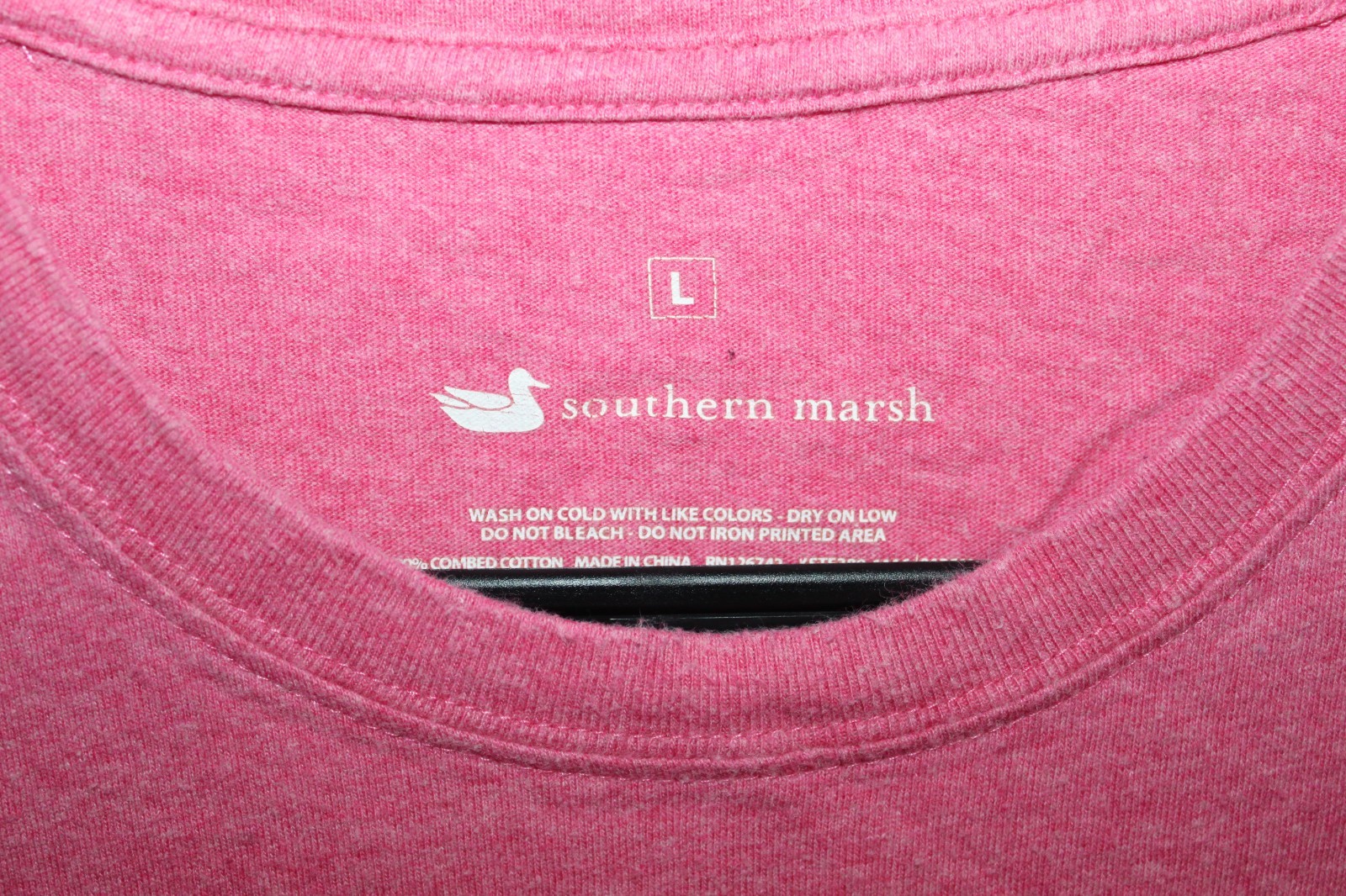 Southern Marsh Pocket T Shirt Mens L Pink Logo Duck Graphic Preppy Casual