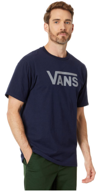 Vans Classic Tee Classic Fit Navy/Frost Gray Size Large