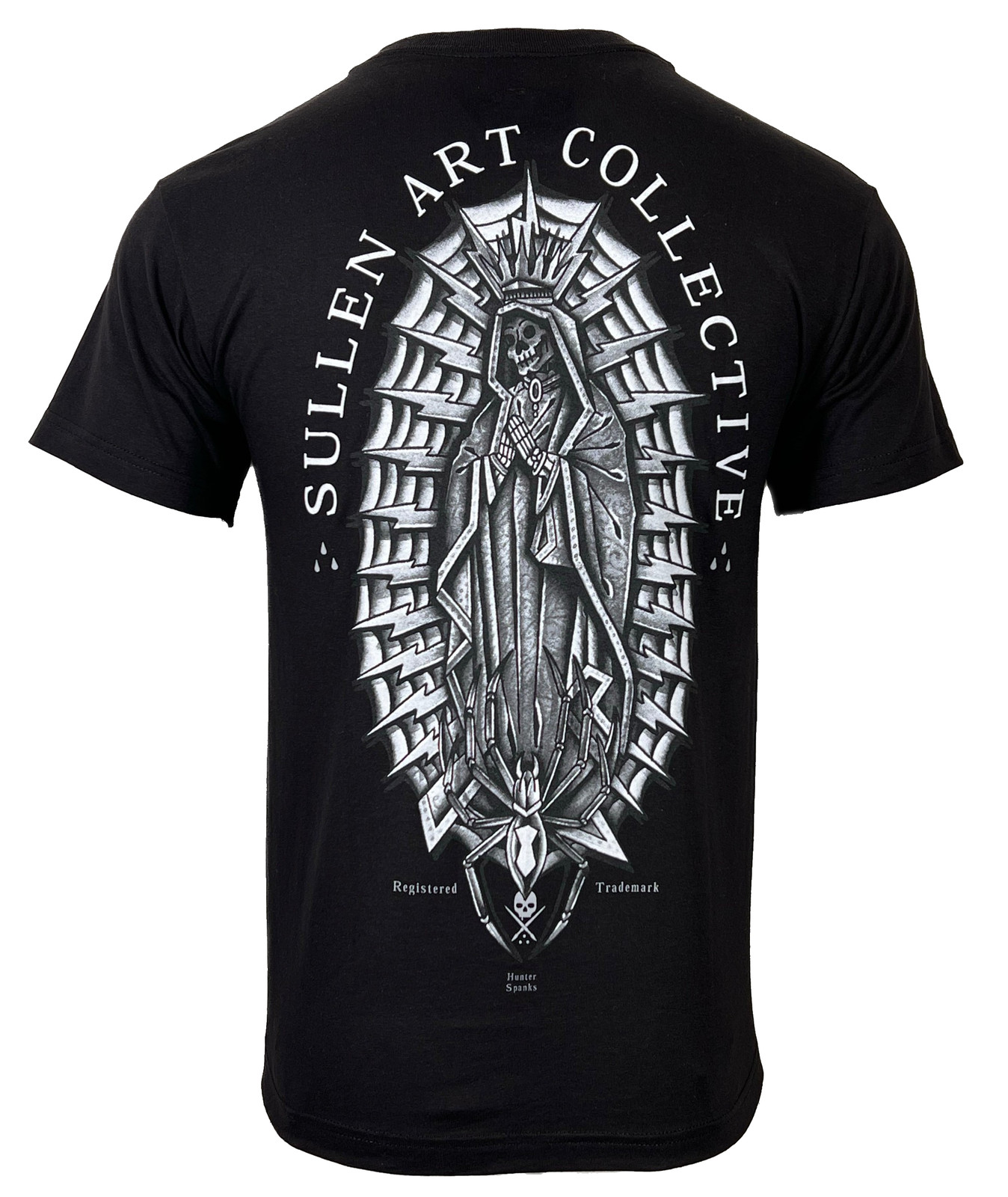 Sullen Men’s T-shirt HR SPANKS NIGHTMARE Jet Black Tattoo Skull Premium Quality