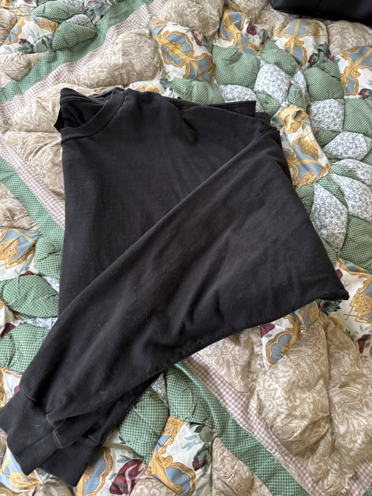 Hanes Beefy-T Men’s Long Sleeve T-Shirt Black Solid Cotton Knit 3XL Big & Tall