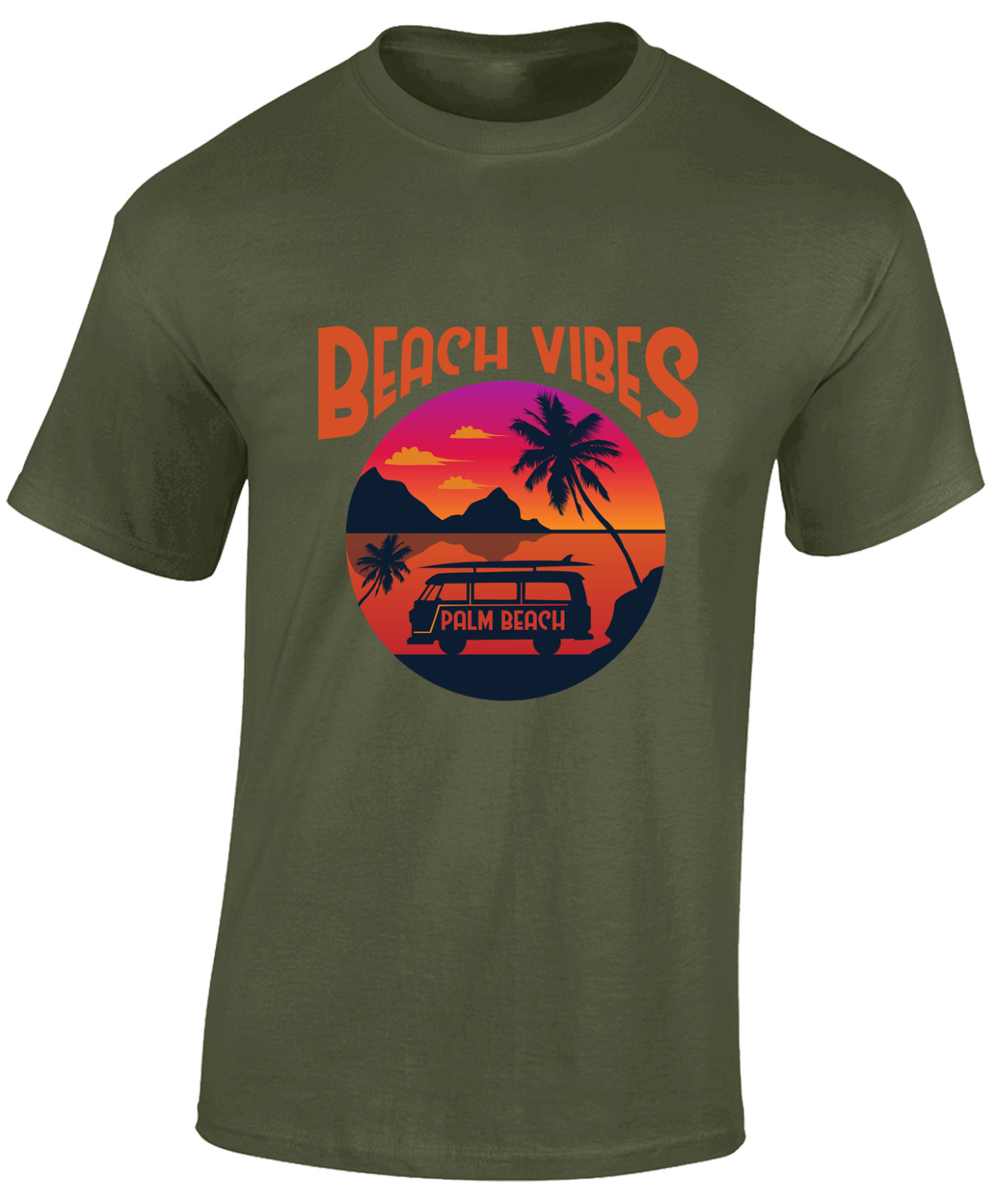 BEACH VIBES MENS T SHIRT SUMMER HOLIDAY CASUAL CLOTHING FASHION GIFT TOP