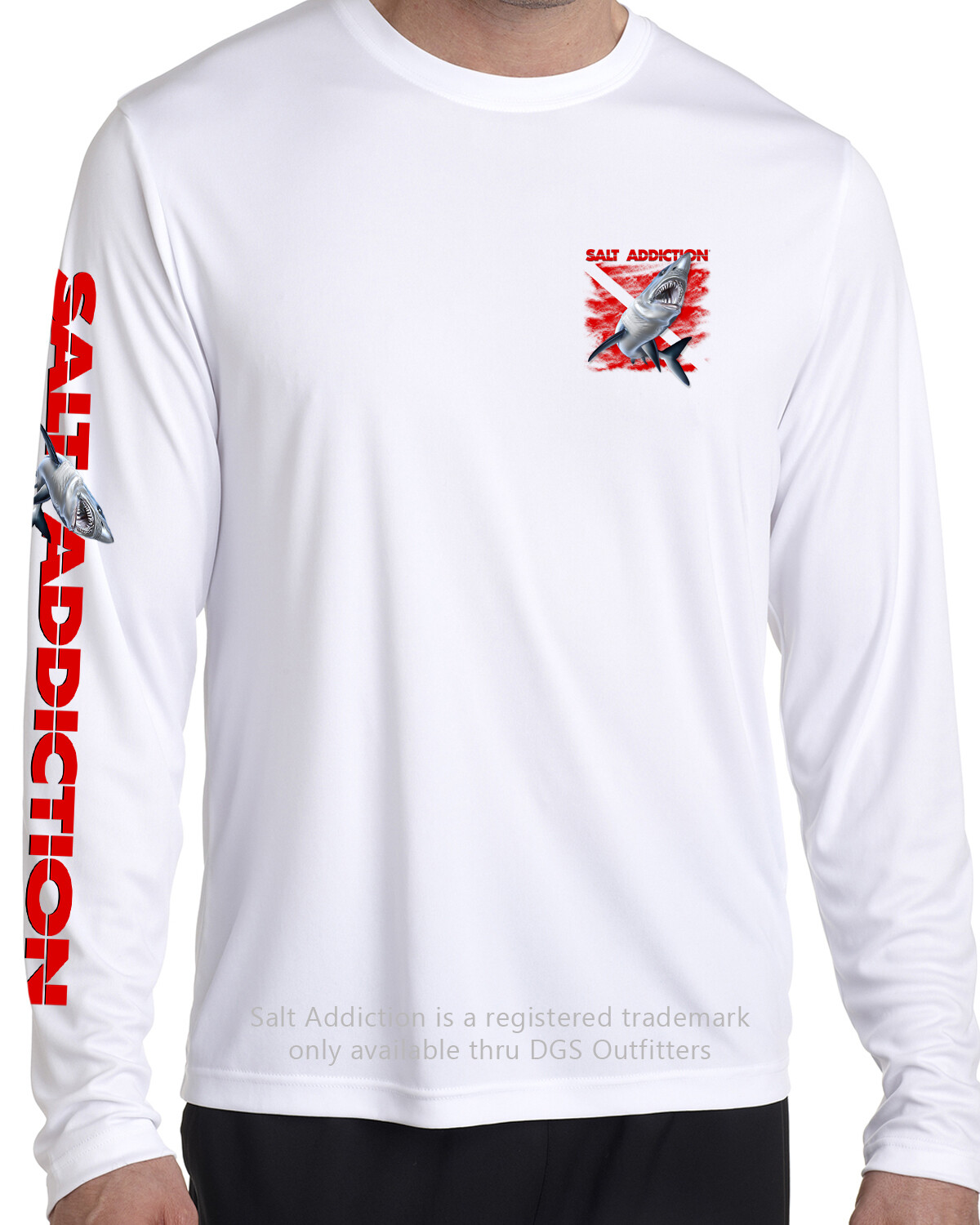 Salt Addiction Dive flag t shirt long sleeve microfiber saltwater uv upf 50+