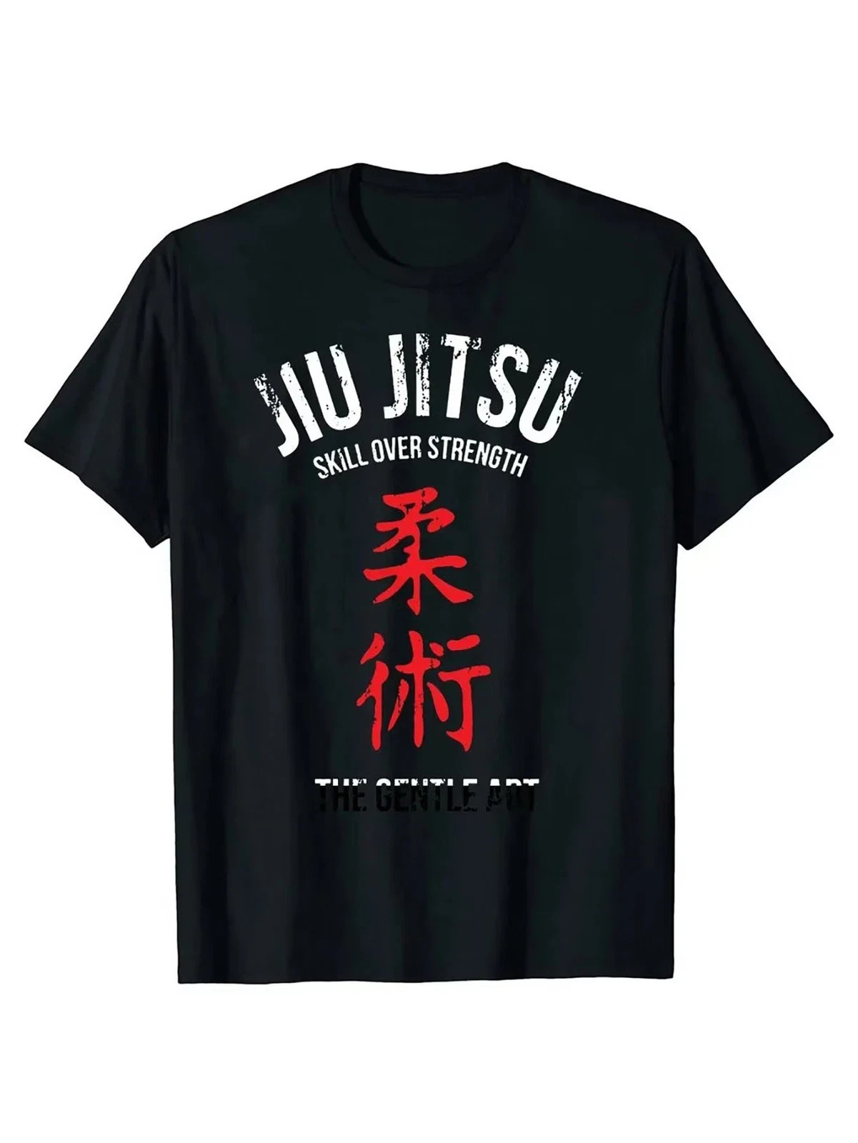 Men’S Jiu Jitsu Graphic T-Shirt, 100% Cotton, Casual Crew Neck, Slight Stretch