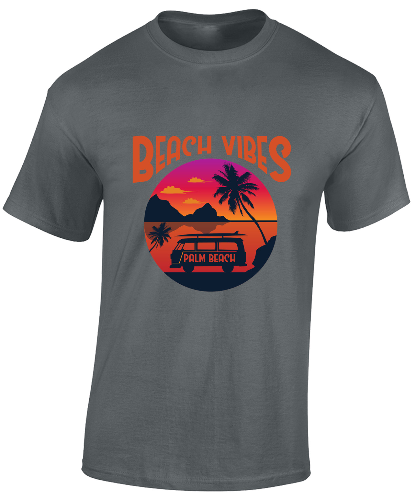 BEACH VIBES MENS T SHIRT SUMMER HOLIDAY CASUAL CLOTHING FASHION GIFT TOP