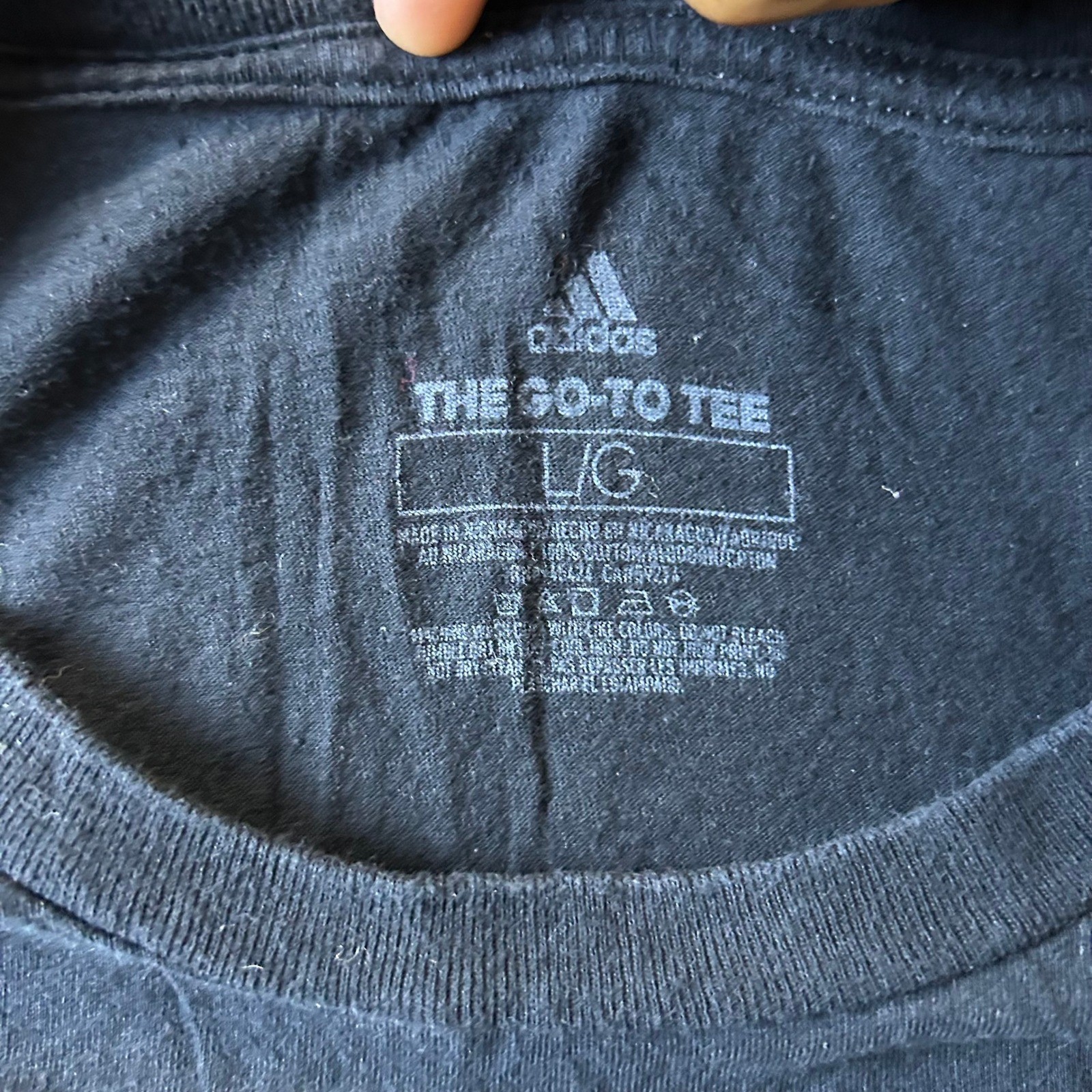 Adidas T-Shirt Mens Size Large Black The Go-To Tee Short Sleeve Cotton Athletic