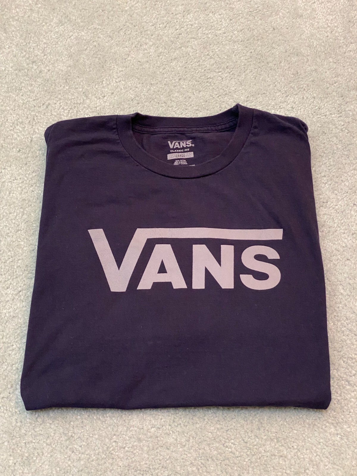 Vans Classic Tee Classic Fit Navy/Frost Gray Size Large