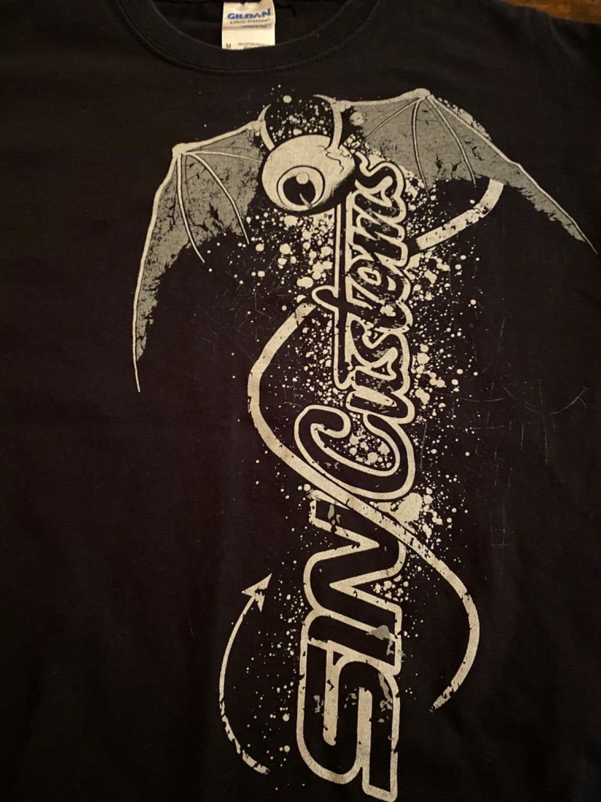 SIN CUSTOM GRAPHIC T-SHIRT ( MENS SIZE MEDIUM ) BLACK PREOWNED