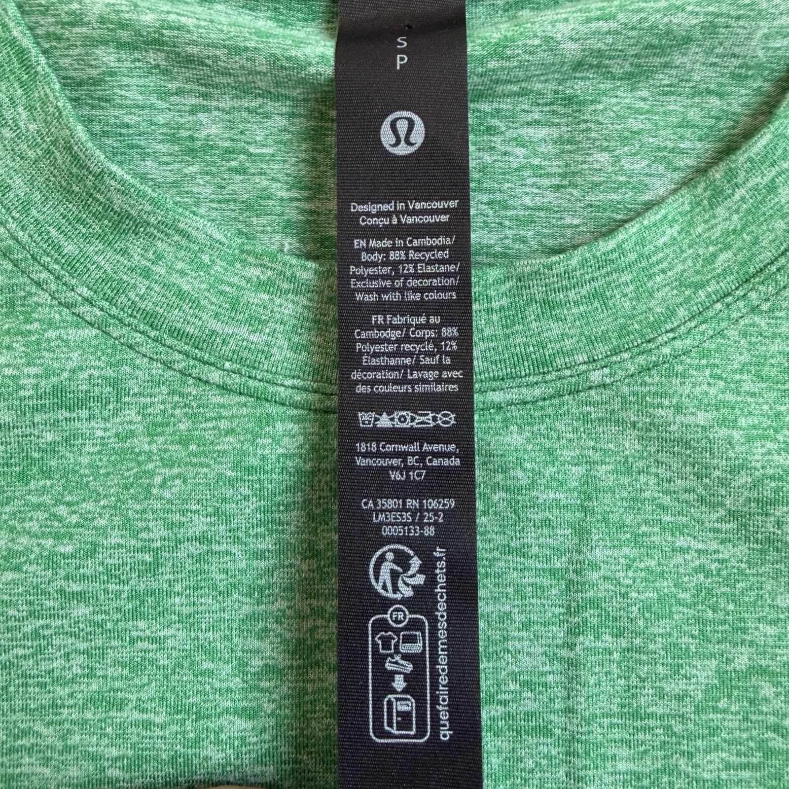New Lululemon Soft Jersey Short Sleeve T Shirt Green Stretch LM3ES3S Men’s Small