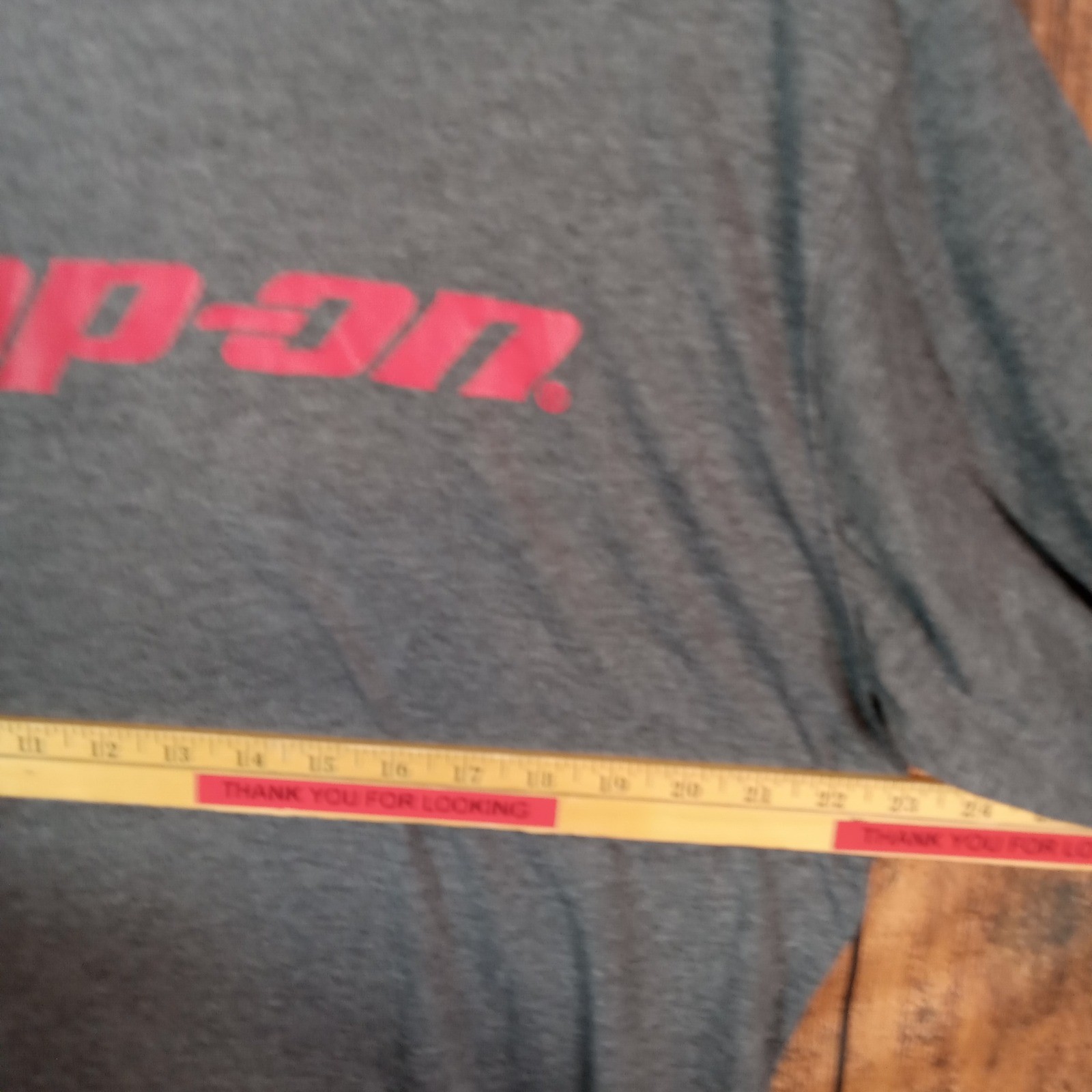 Snap-on Tools Mens Gray Red Logo Lightweight Hooded Tri-Blend T-Shirt Large