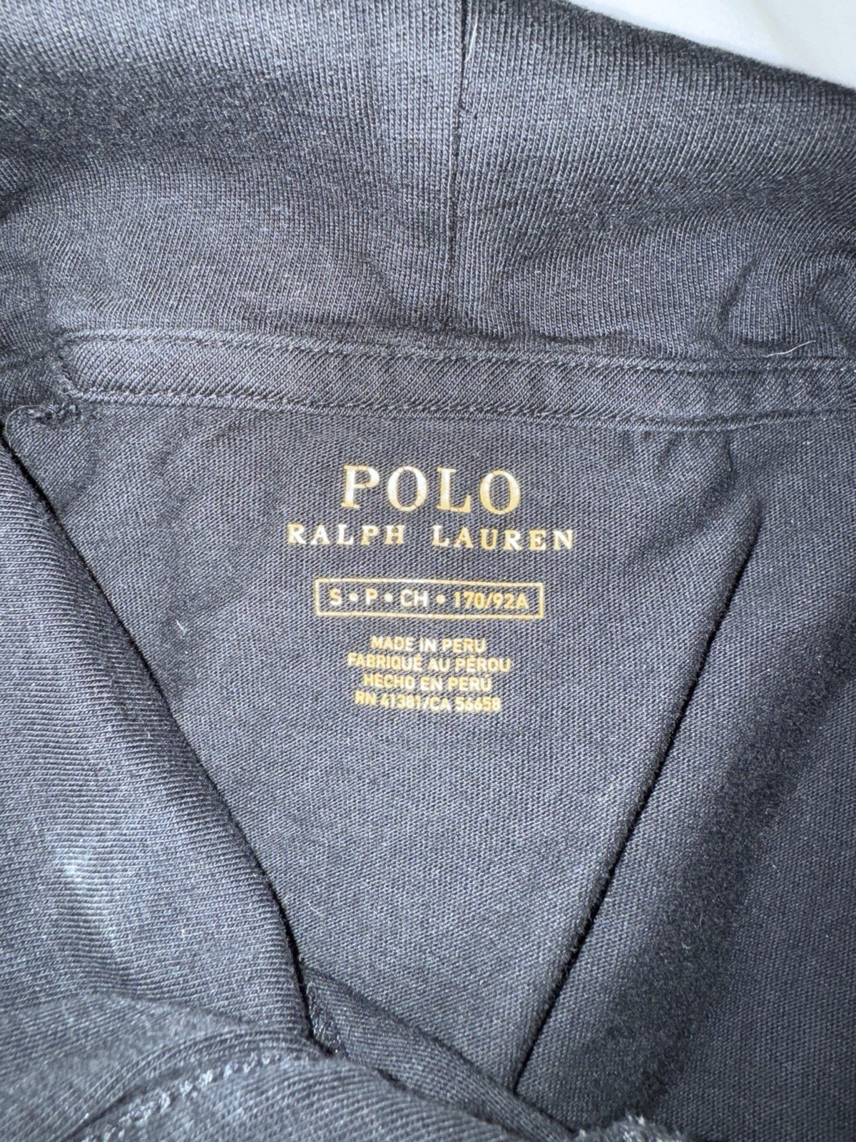 Polo Ralph Lauren Men’s Cotton Hooded T-Shirt Black Size Small