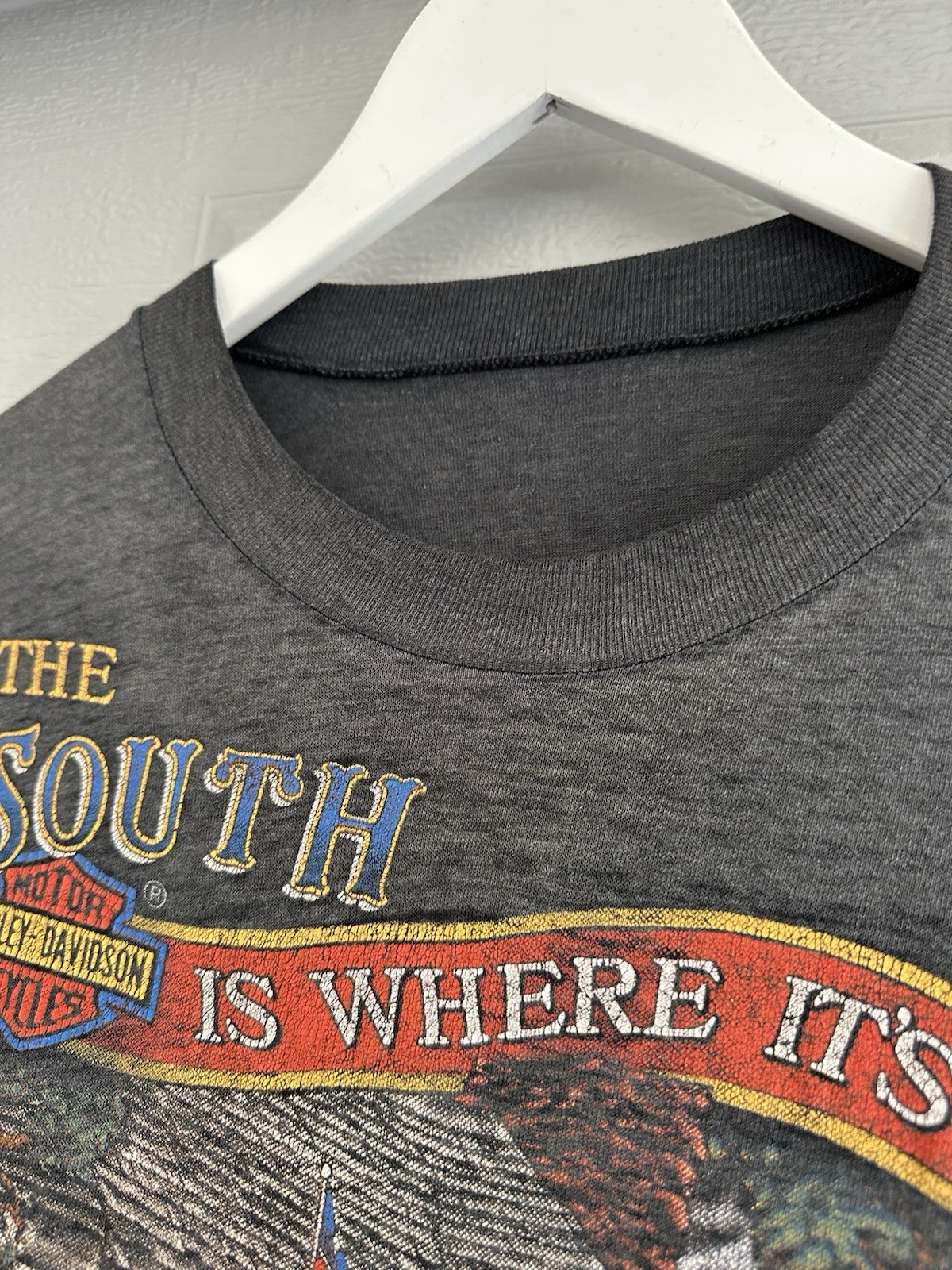 Vintage 3D Emblem Harley Davidson “The South Is Where It’s At “ T-shirt