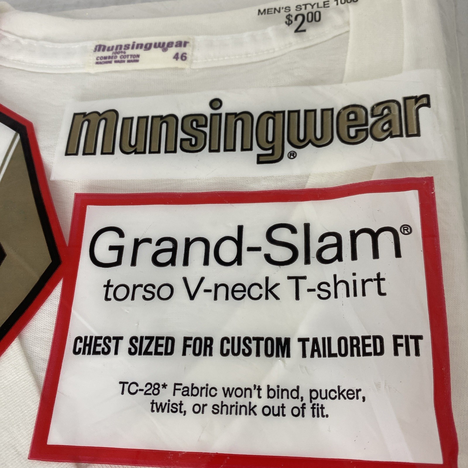 Vintage New Old Stock Munsingwear Grand Slam Torso V-Neck T-Shirts 46 As Picture