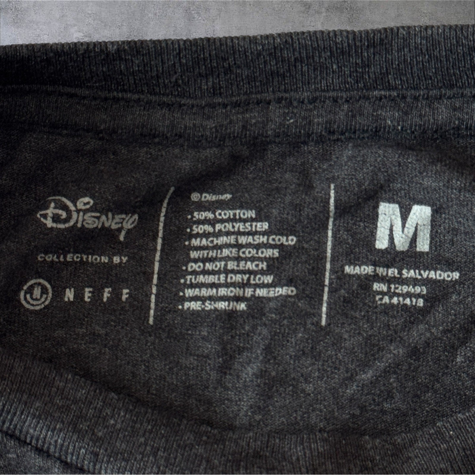 Disney Neff Mickey Mouse Long Sleeve Shirt Medium Gray Floral Graphic