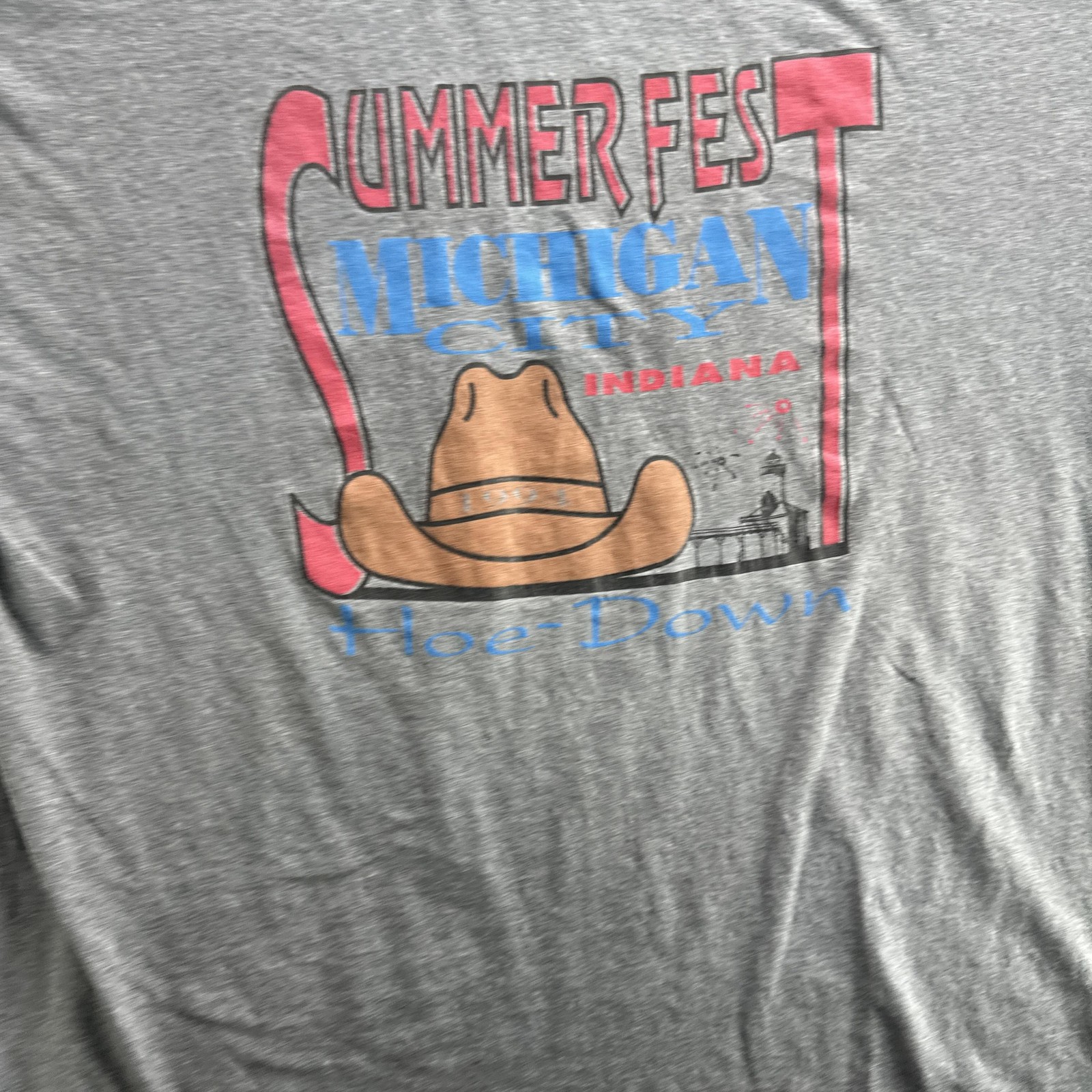 Vintage Summer Fest Michigan City Shirt Mens 2XL Jerzees Hoe Down Indiana 90s