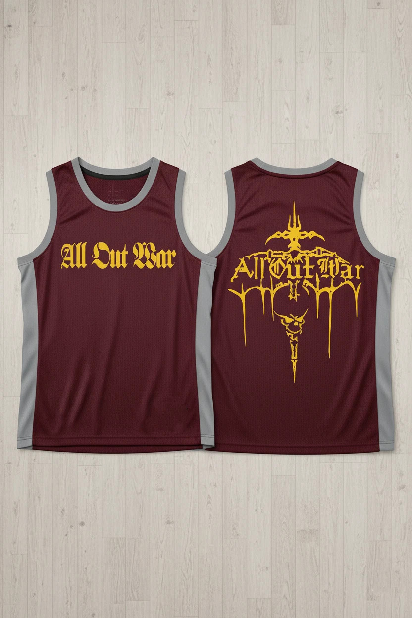 NEW 2 Sides All Out War Band Album Basketball Jersey All Size EN126