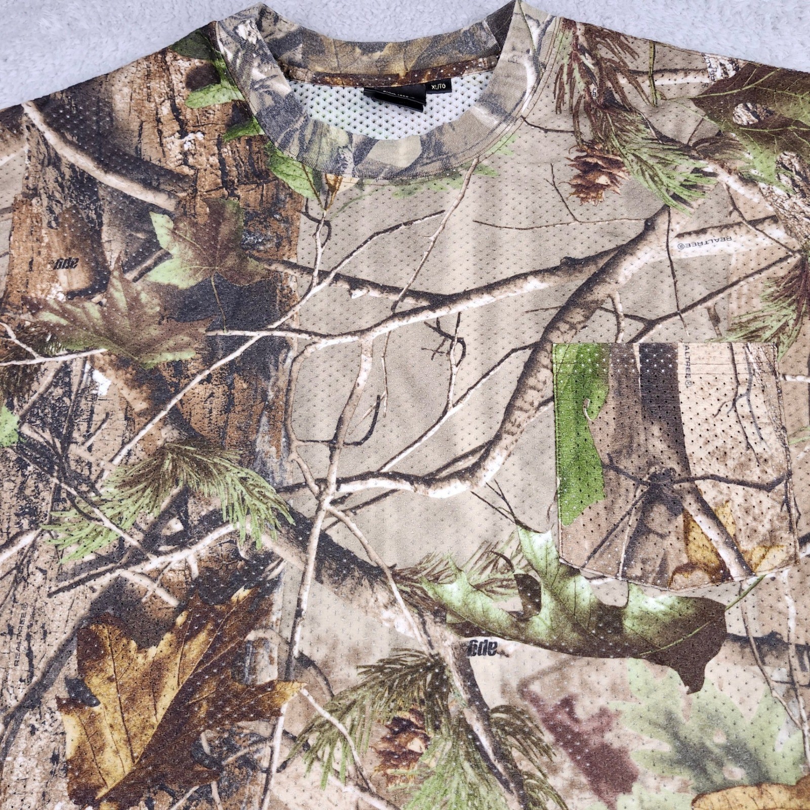 RedHead Camo Long Sleeve Shirt Mens XL Brown Realtree APG Mesh Pocket Tee