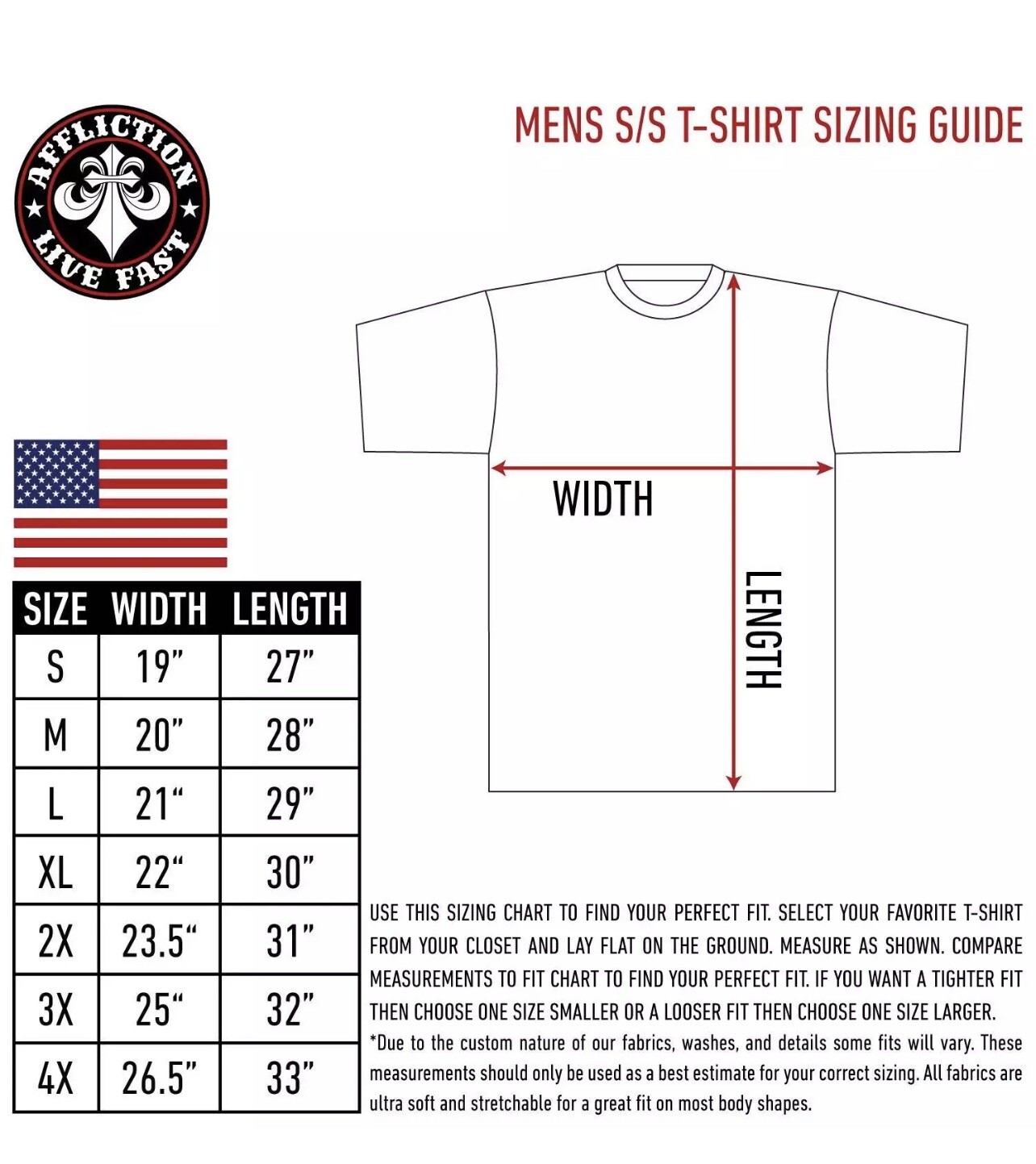 Archaic Affliction Men’s T-Shirt RED FLAG Cross Wings Biker Black S-5XL