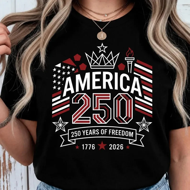 America 250 Years Freedom Shirt, Patriotic USA Graphic T-Shirt (S-5XL)
