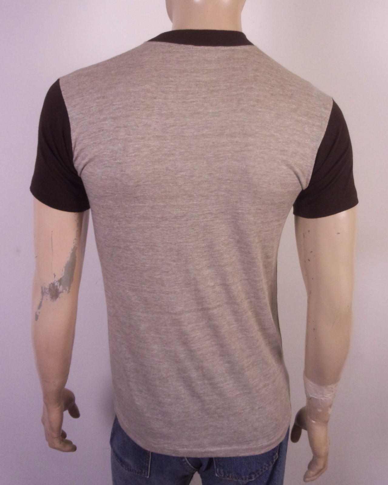 vintage 70s 80s Great Smoky Mtns T-Shirt Rayon Tri Blend 2 Tone Gatlinburg SZ M