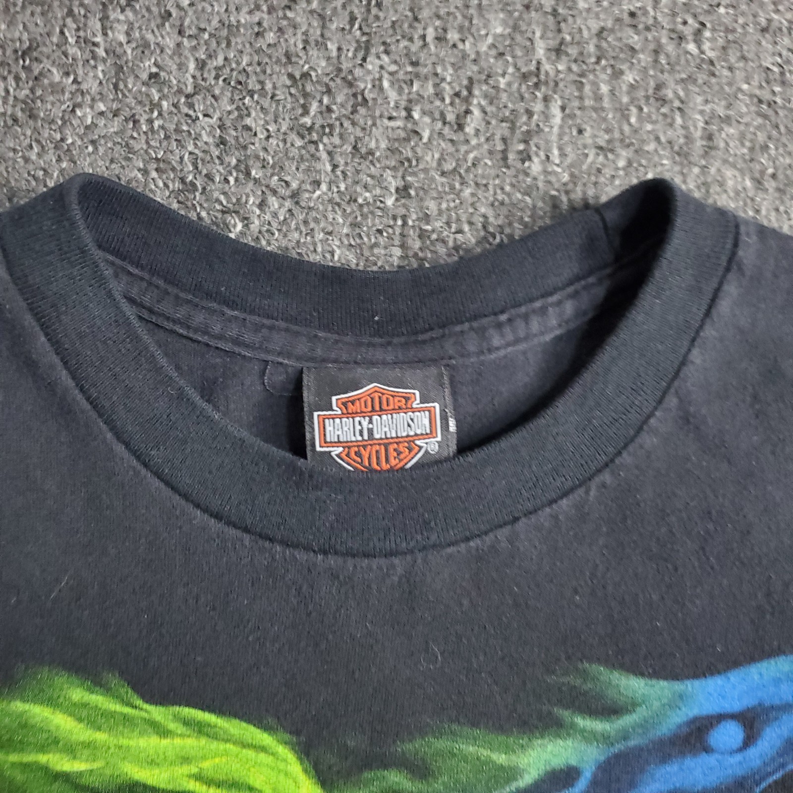 Harley Davidson T Shirt Mens Sz Large Black Rommel Smyrna DE Bike Jet Eagles USA