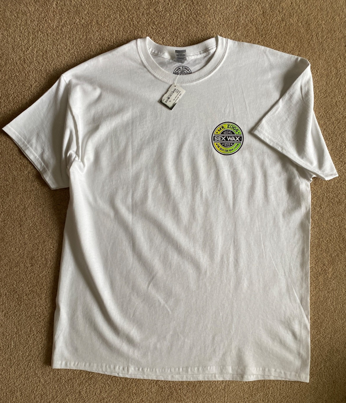BNWT MR ZOGS SEX WAX BACK LOGO WHITE SURF TSHIRT XL