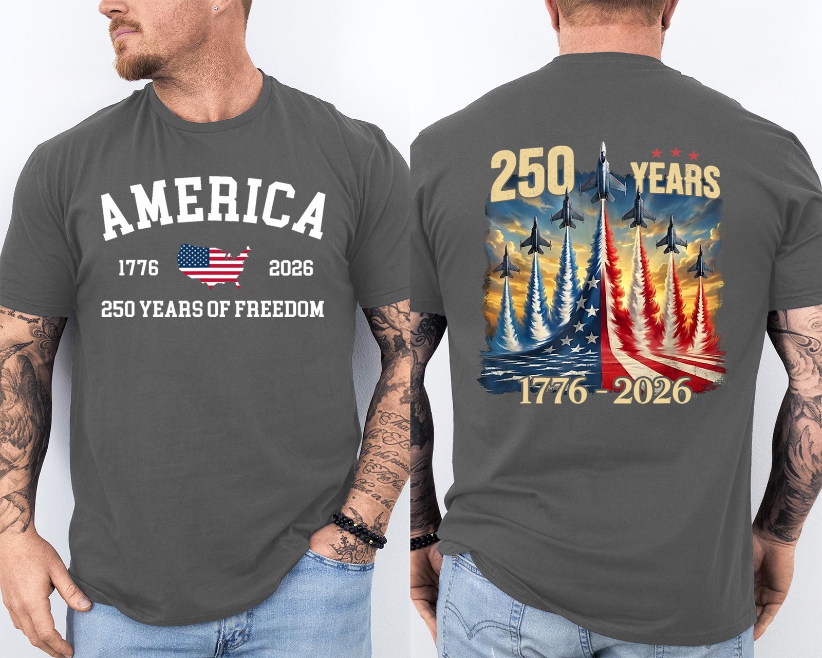 250 Years America Anniversary Fighter Jets 250th Birthday We The People 2 Sided