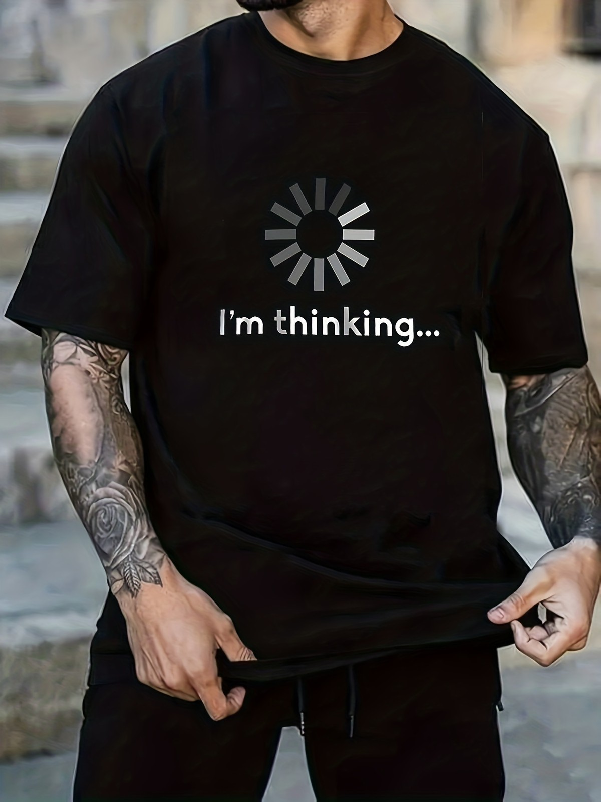 Funny I m Thinking Loading Graphic T-Shirt Novelty Humor Unisex Tee