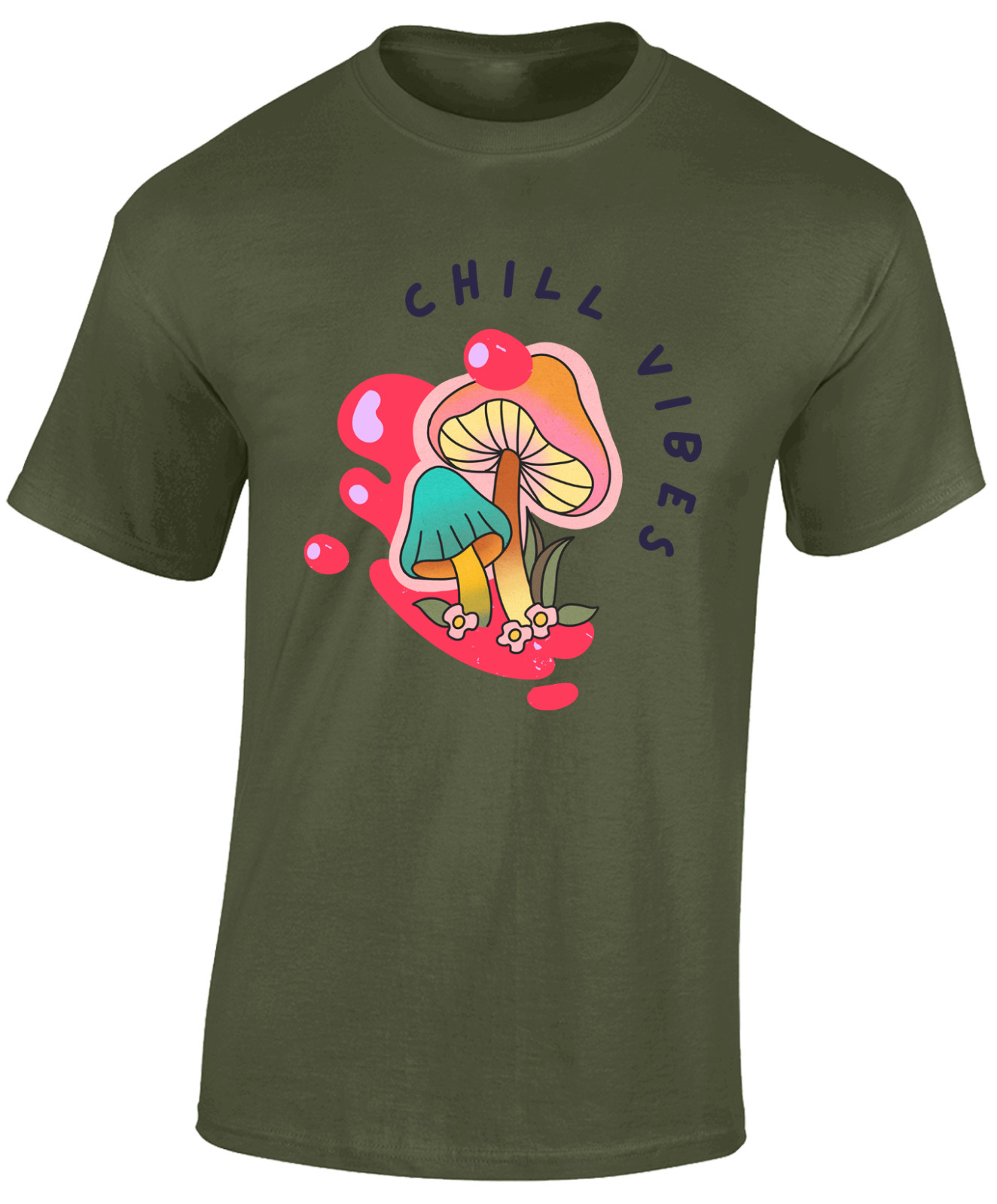 CHILL VIBES MENS T SHIRT FUNNY SUMMER HOLIDAY CLOTHING CASUAL NICE TOP