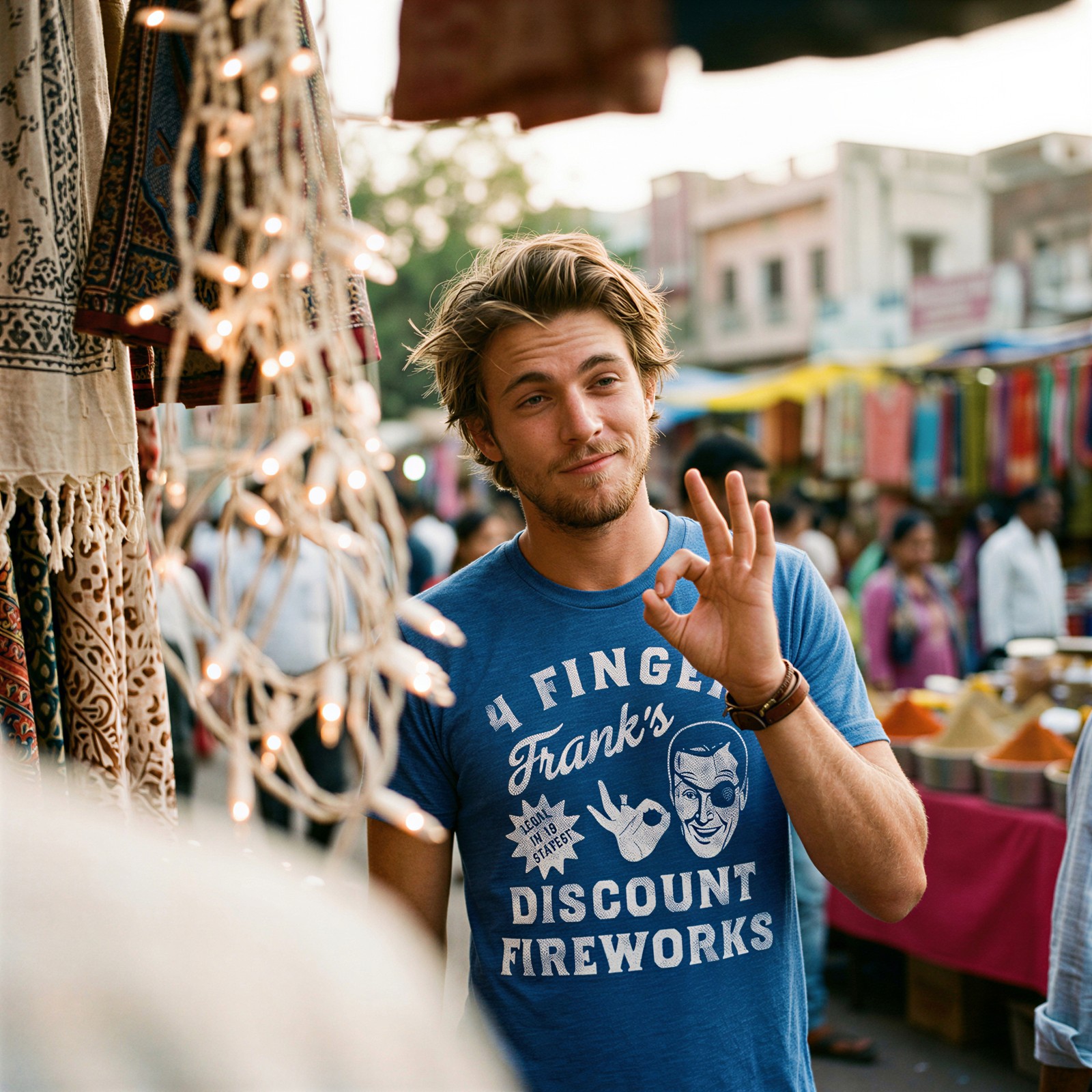 Mens Funny T Shirts 4 Finger Franks Discount Fireworks Sarcastic Fourth Of July