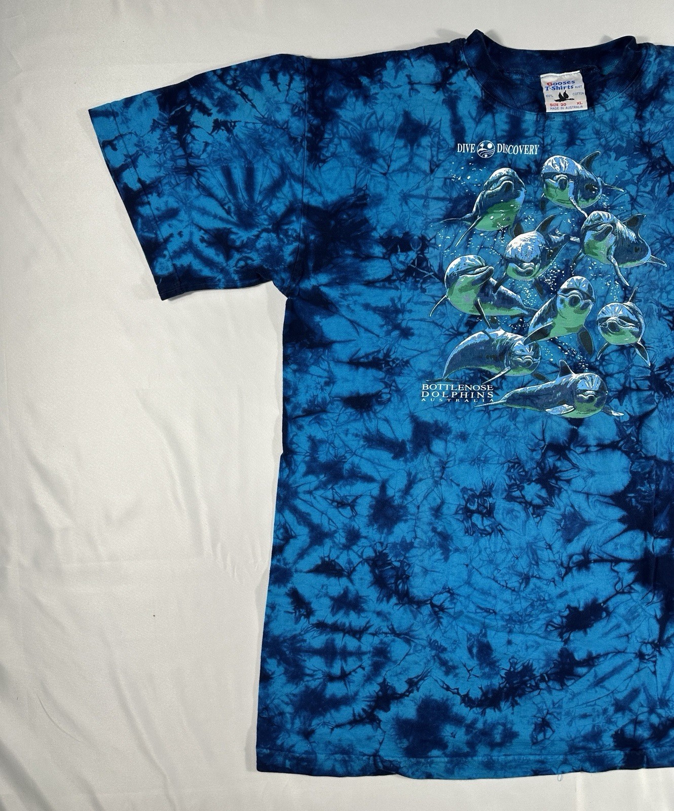 Vintage 90s Aboriginal Art Bottlenose Dolphins Ocean Single Stitch T-shirt Sz XL