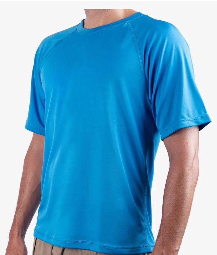 Kanu Surf Mens XL UPF 50+ T-Shirt Short Sleeve Blue Quick Dry Lightweight NEW