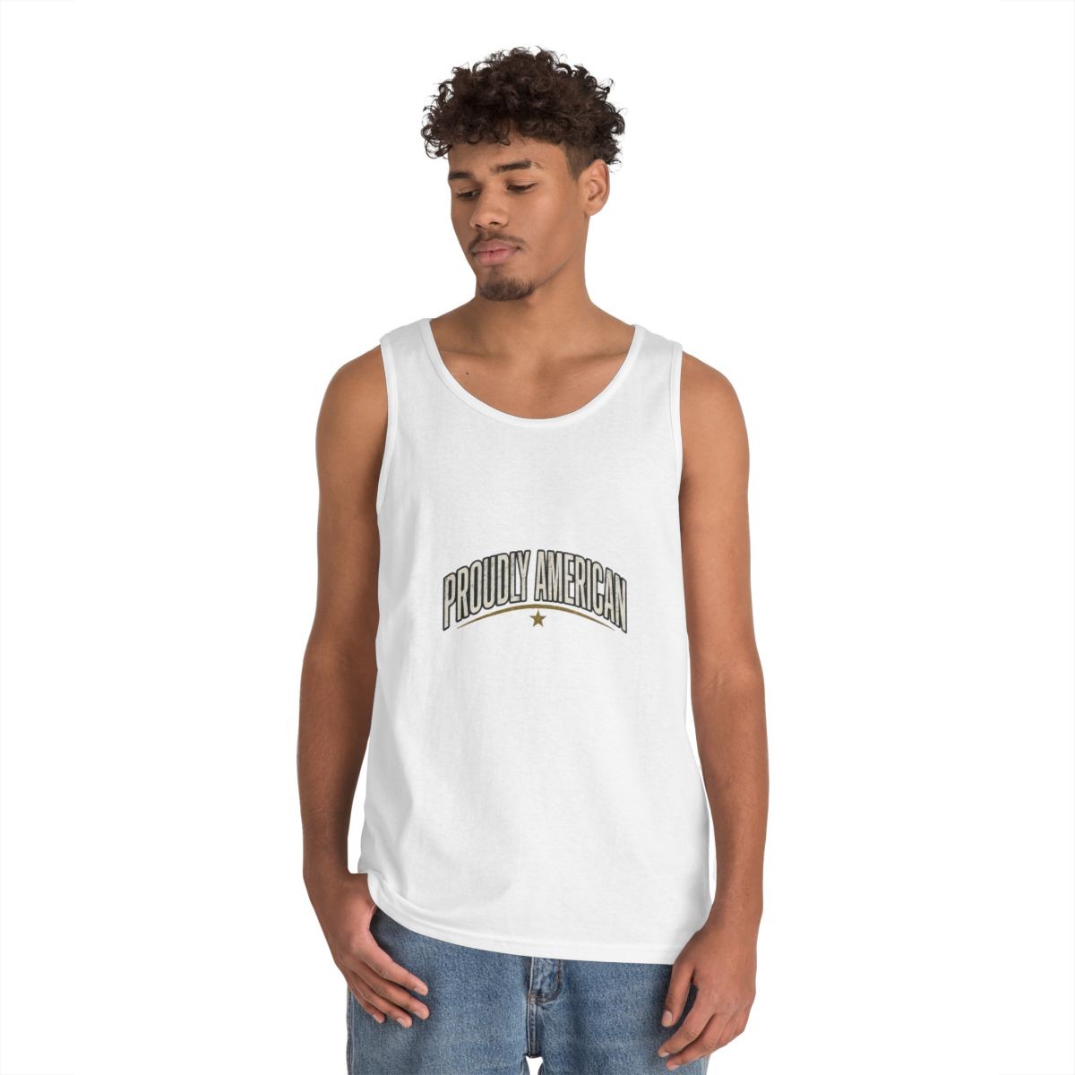 Proudly American Patriot USA Flag Tank Top Unisex Made in USA