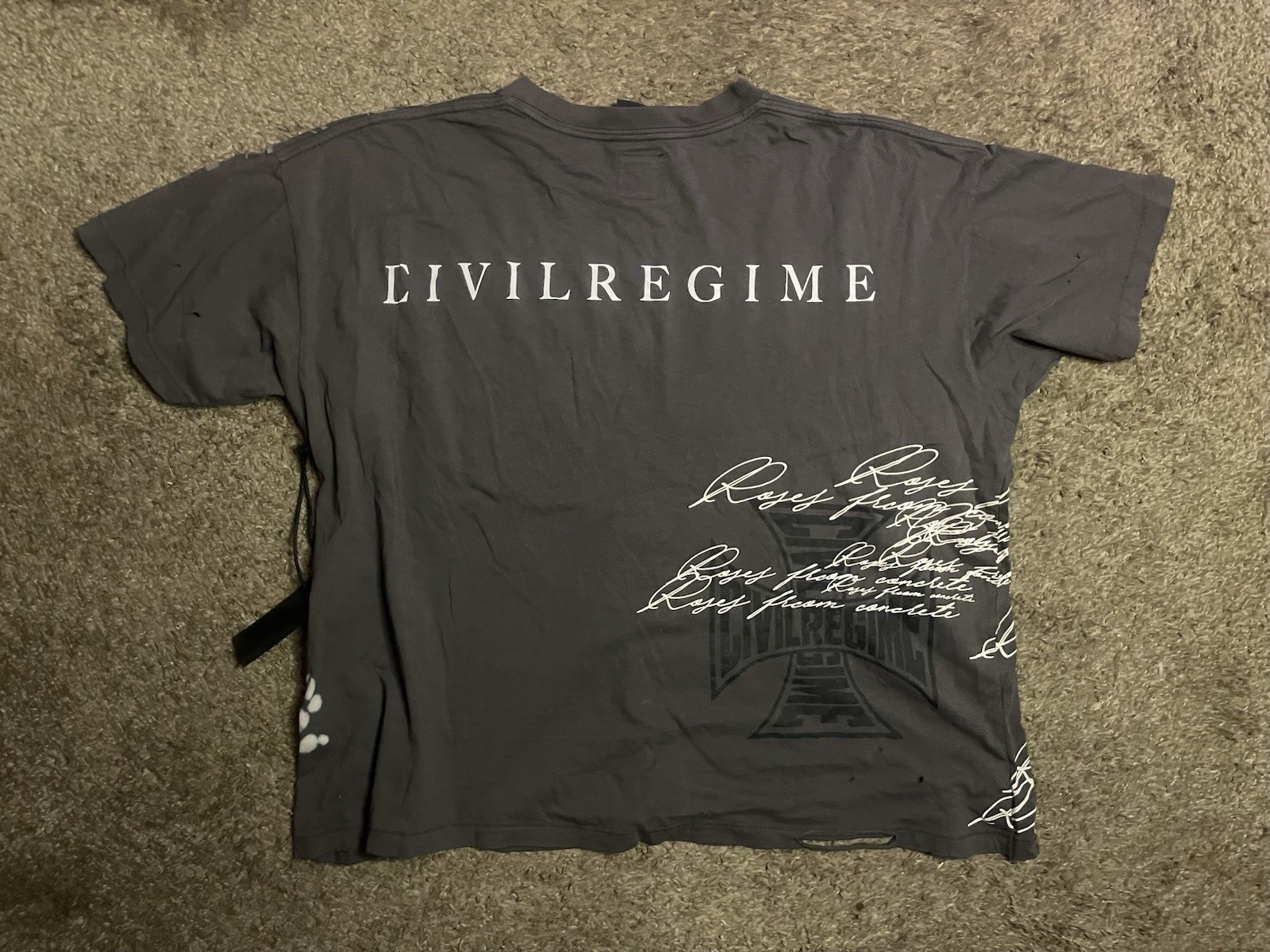 Civil Regime Men’s L Gray Graphic Logo Crew Neck Short Sleeve Knit T-Shirt