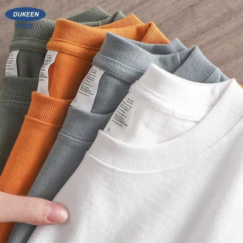 Men’s 280GSM Oversized Heavyweight T-Shirt Cotton Short Sleeve Solid Casual Tee