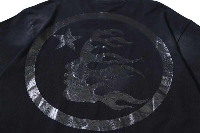 Men’s Hell star Classic Big Logo Water Printed Short sleeved T-shirt 2 Black