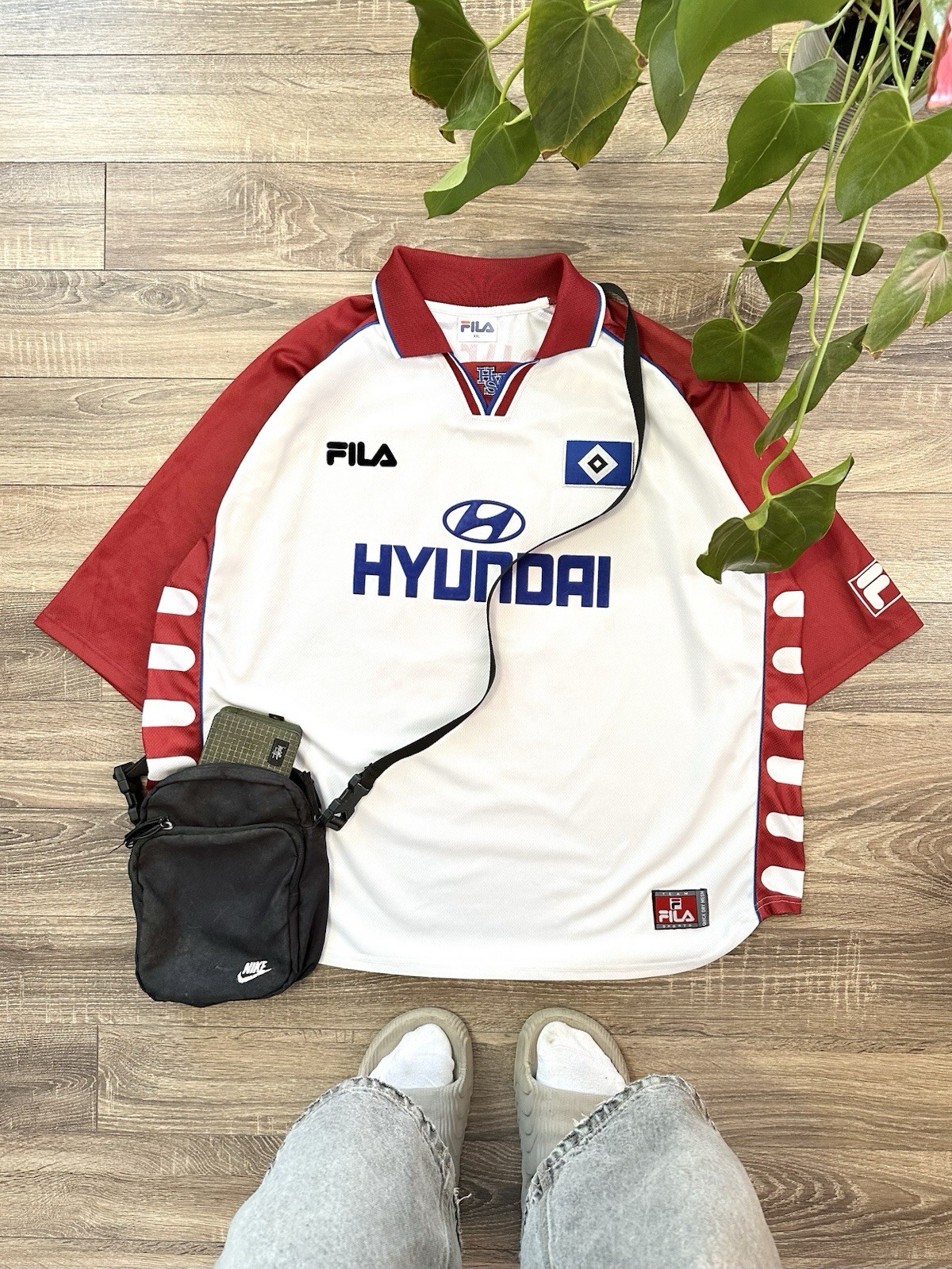 Hamburg 1999 2000 Home Soccer Jersey Football T-Shirt Fila Vintage Size XL-XXL