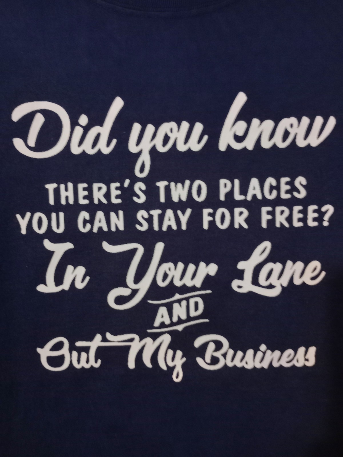 Men’s SS T-Shirt Graphic Sarcastic Funny Navy Sz L Tall Hanes Beefy-Tee New