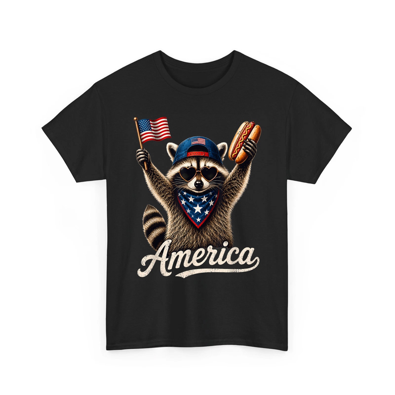 USA America Raccoon Hot Dog 1776-2026 4th of July 250 Years Funny Unisex T-Shirt