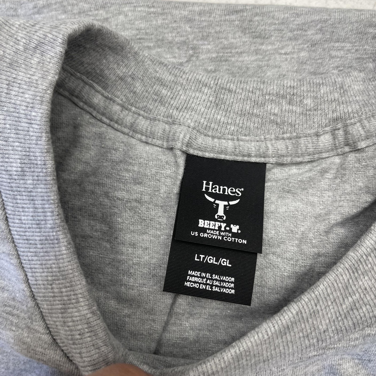 Hanes Shirt Mens LT Gray Beefy-T Big & Tall Crewneck Tee Cotton Blend 2 Pack