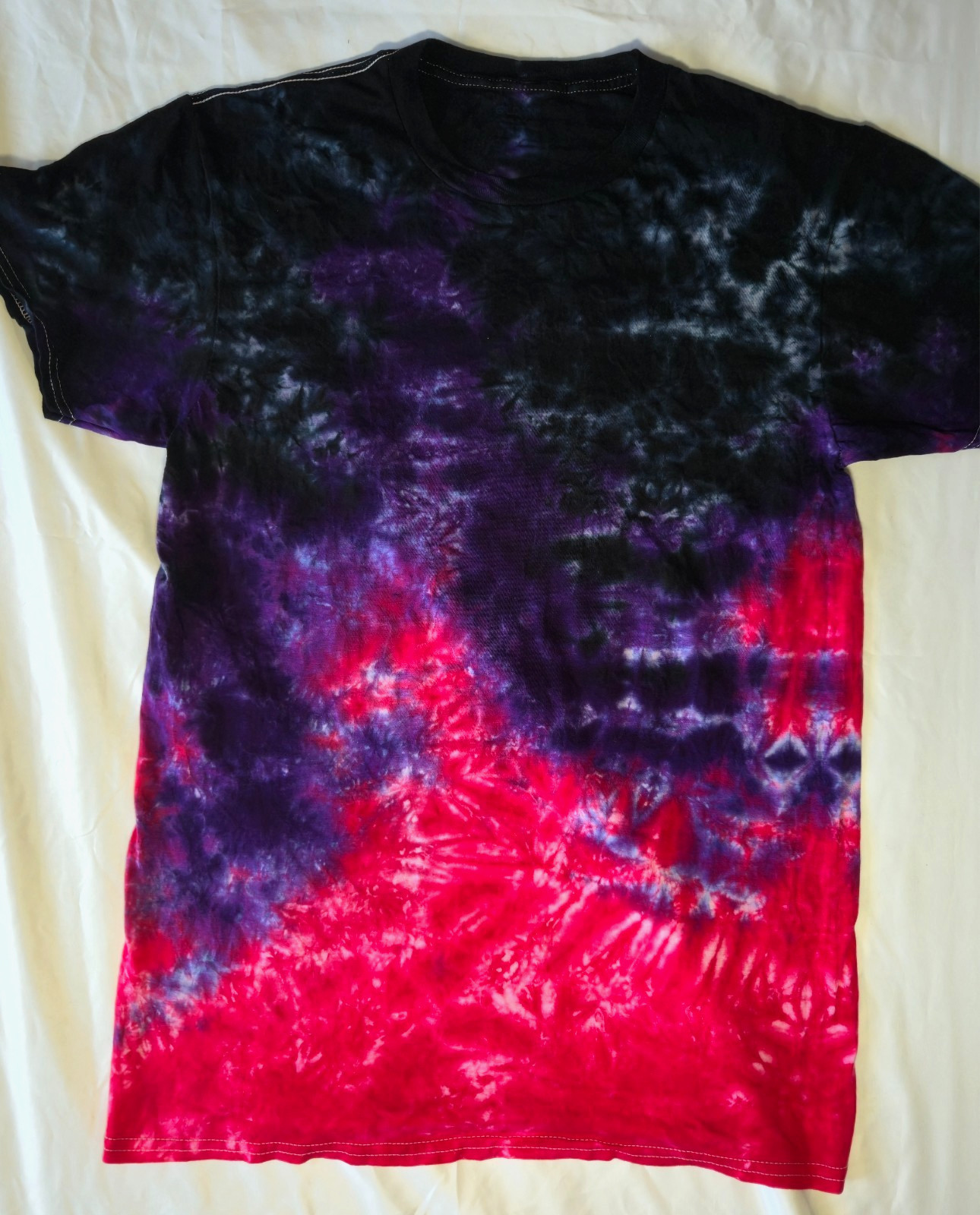 Gildan Tie Dye T-shirt Black Purple Hot Pink Flames Made to Order