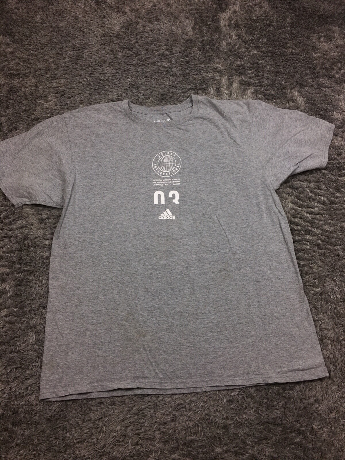 Adidas Shirt Mens Size XL Gray International 03 Go To Tee SS