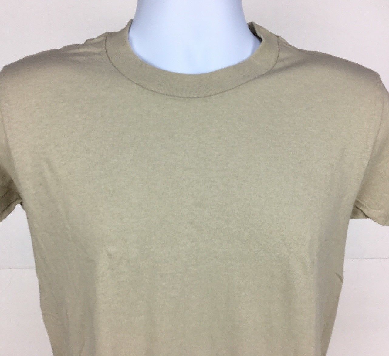 Vintage 90s CAC Shirt Mens Small Solid Tan Gray 100% Combed Cotton Blank USA