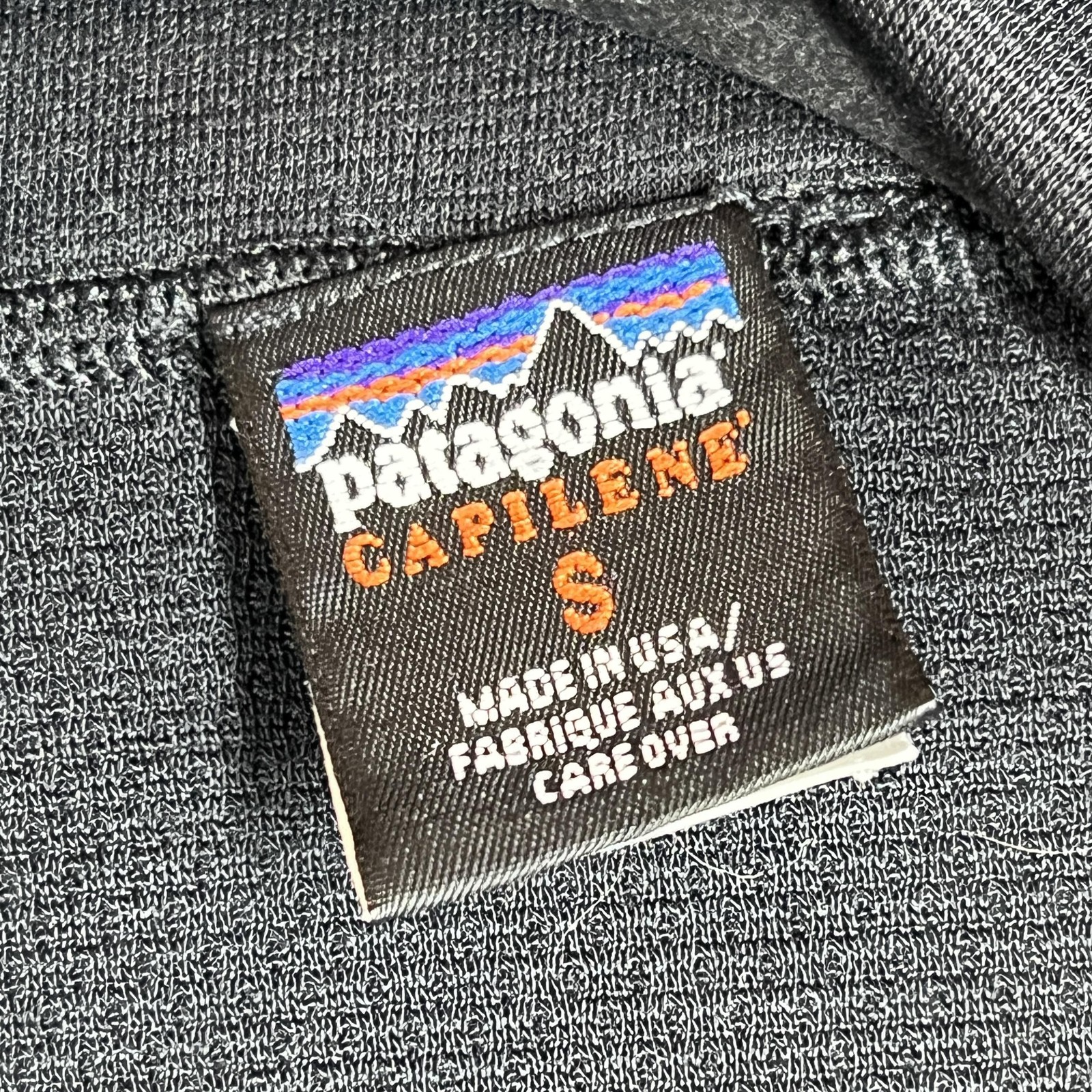 Patagonia Shirt Mens S Black Capilene Mock Neck 1/2 Zip Quick Dry Lightweight