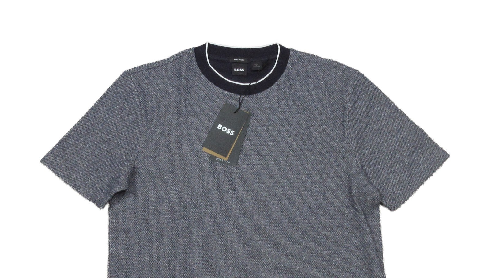 Boss Hugo Boss Navy H-Thompson Textured Pattern Cotton Short Sleeve T-Shirt 2XL
