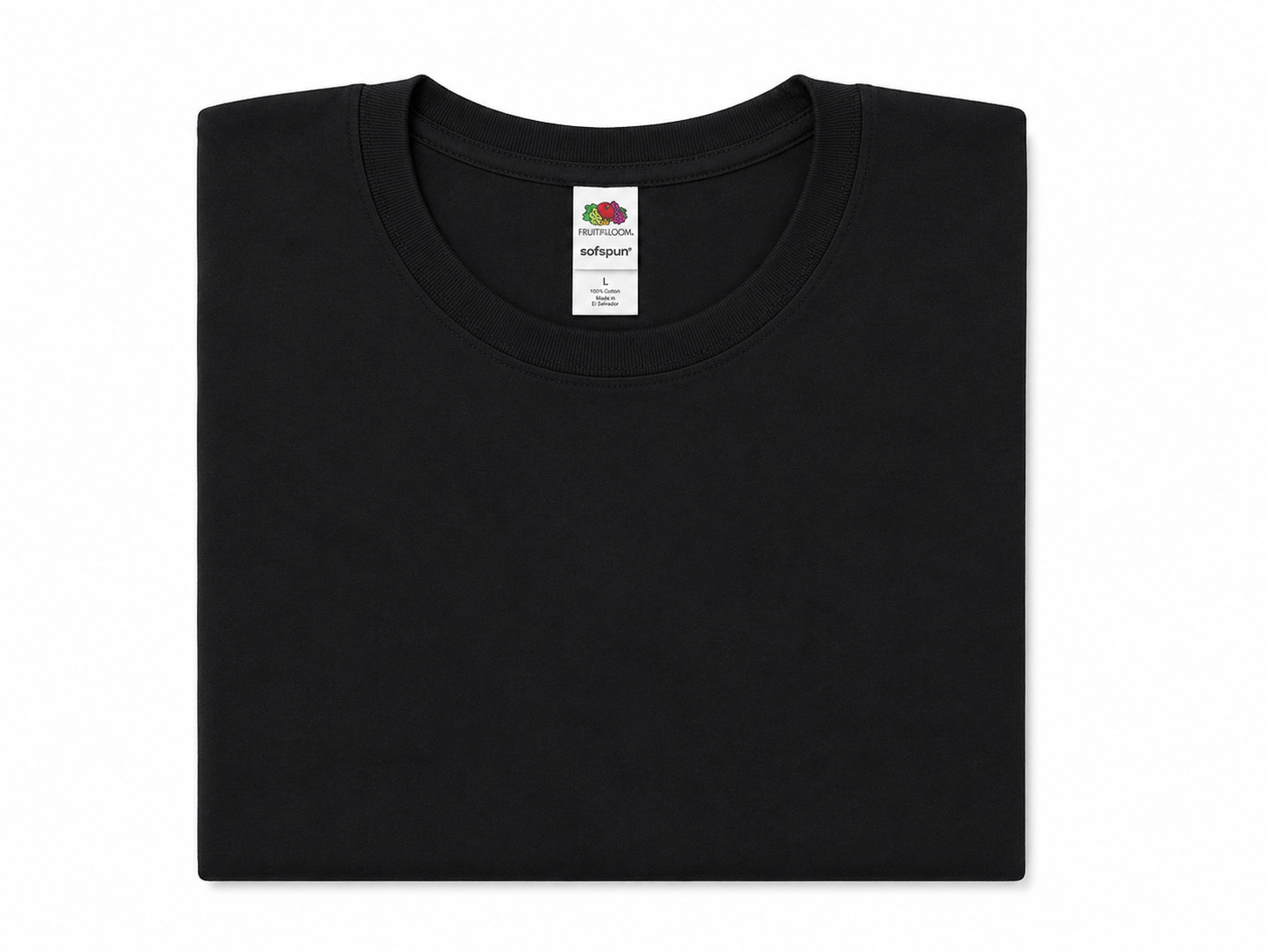 Fruit of the Loom 5-Pack T-Shirts Size L – 2 black, 2 navy, 1 red