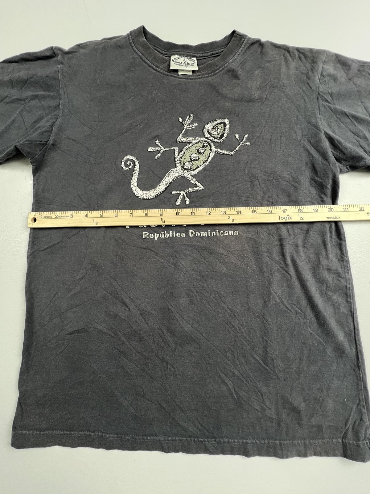 Primitive Island Shirt Mens Large Black Puerto Plata Lizard Graphic Tee Souvenir