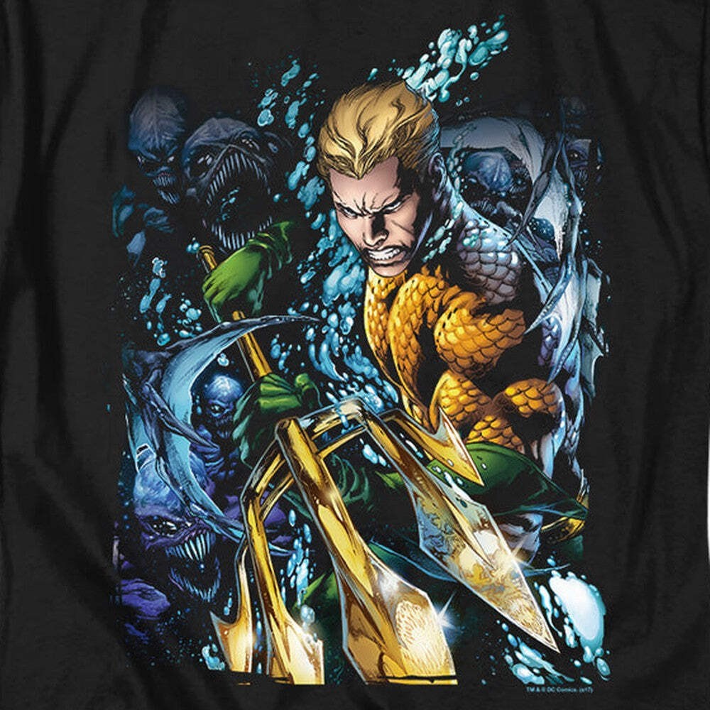 JLA Aquaman #1 Licensed Adult Unisex T-Shirt Regular Fit Tee SM-3X