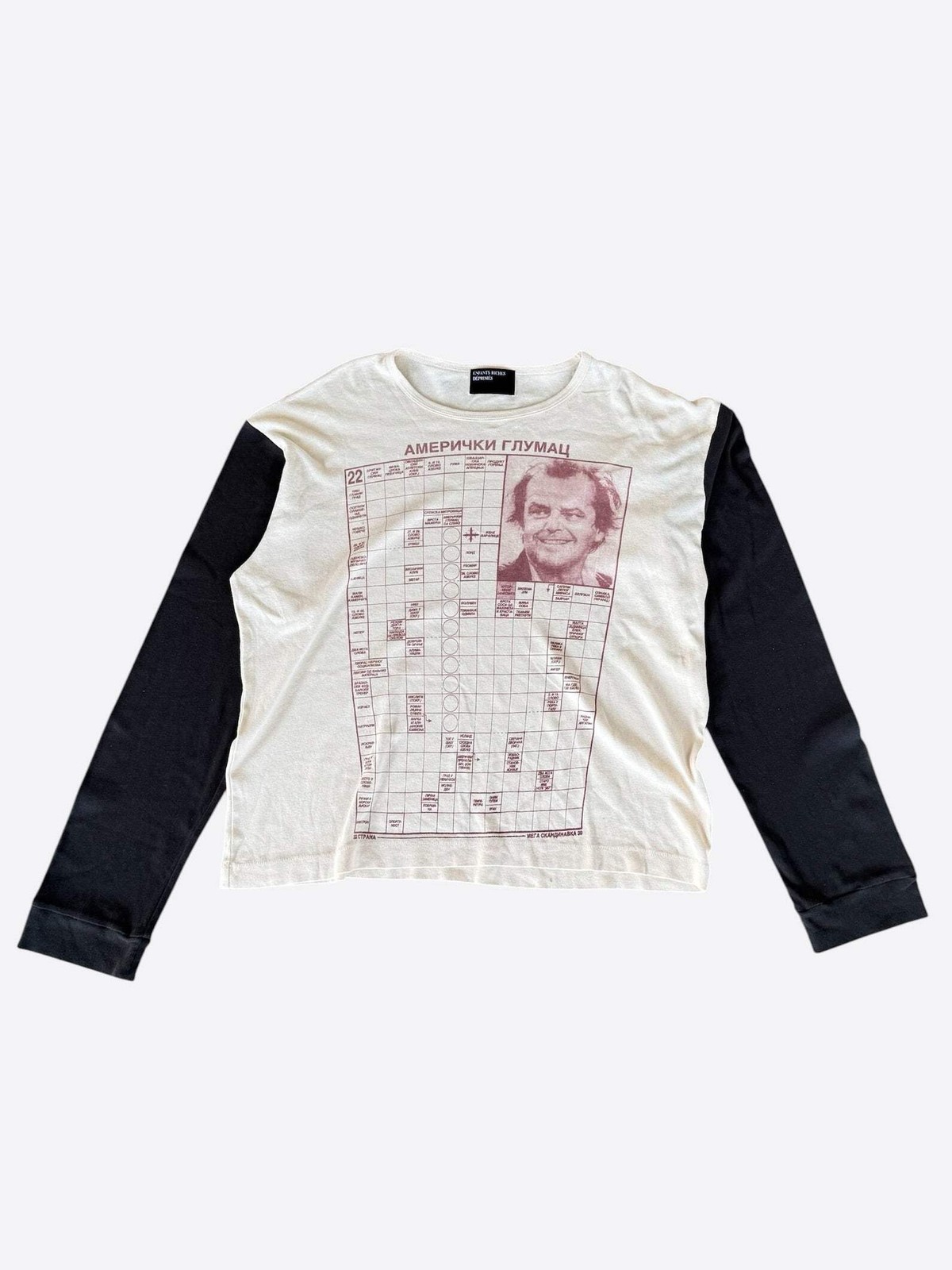 Enfants Riches Deprimes Beige & Black Jack Serbian Fantasy Graphic Longsleeve T-